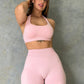 Strive Halter Seamless Bra | Baby Pink